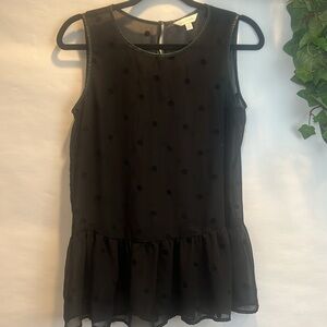 Charming, Charlie polkadotted black blouse sheer​